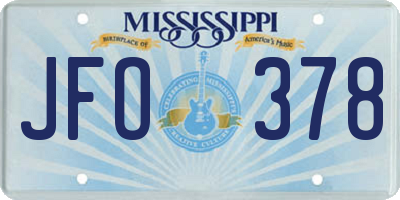 MS license plate JFO378