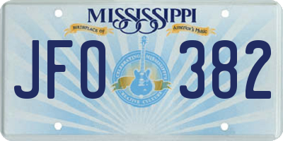 MS license plate JFO382