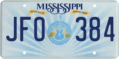 MS license plate JFO384