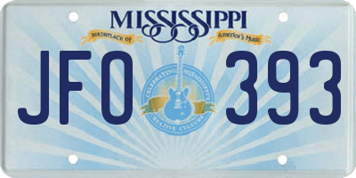 MS license plate JFO393