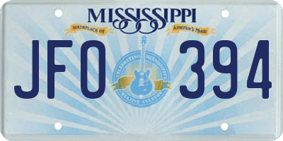 MS license plate JFO394