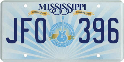 MS license plate JFO396