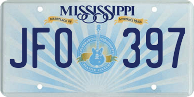 MS license plate JFO397