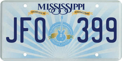 MS license plate JFO399