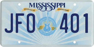 MS license plate JFO401