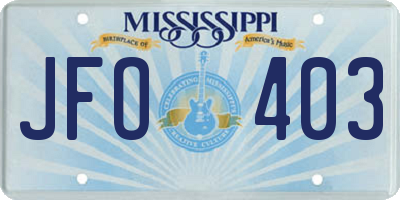 MS license plate JFO403