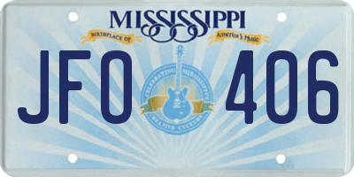 MS license plate JFO406