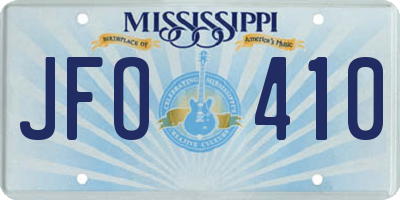 MS license plate JFO410