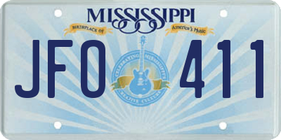 MS license plate JFO411
