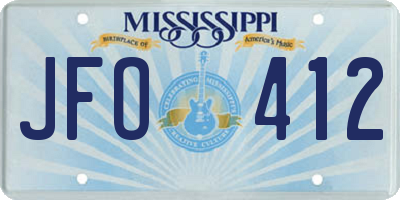 MS license plate JFO412