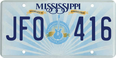 MS license plate JFO416