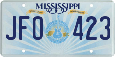 MS license plate JFO423
