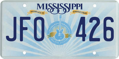 MS license plate JFO426