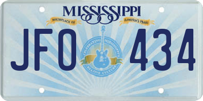 MS license plate JFO434