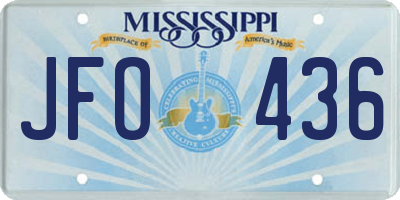 MS license plate JFO436
