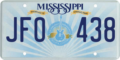 MS license plate JFO438