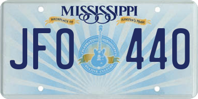 MS license plate JFO440
