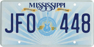 MS license plate JFO448