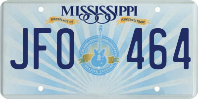 MS license plate JFO464