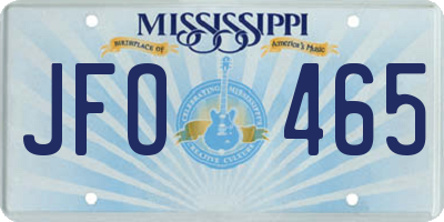 MS license plate JFO465