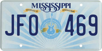 MS license plate JFO469
