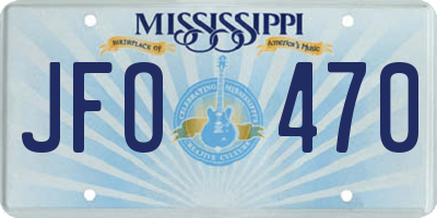 MS license plate JFO470