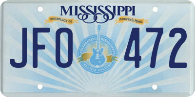 MS license plate JFO472
