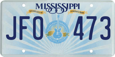 MS license plate JFO473