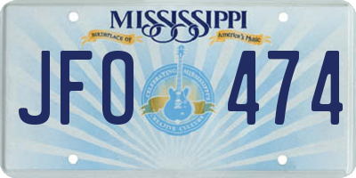 MS license plate JFO474