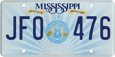 MS license plate JFO476