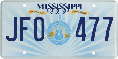 MS license plate JFO477