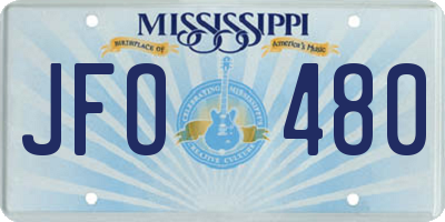 MS license plate JFO480