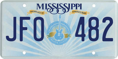 MS license plate JFO482