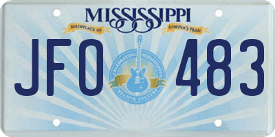 MS license plate JFO483