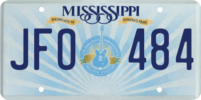 MS license plate JFO484