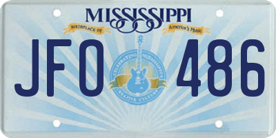 MS license plate JFO486