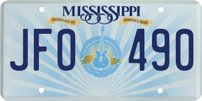 MS license plate JFO490