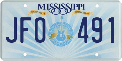 MS license plate JFO491