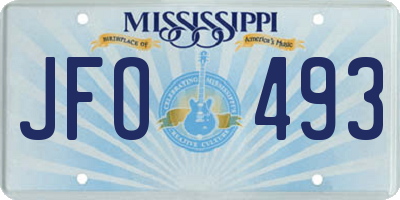 MS license plate JFO493