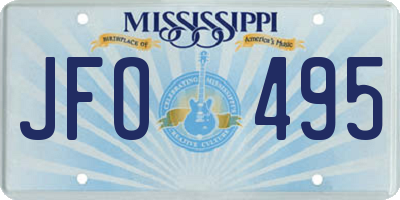 MS license plate JFO495