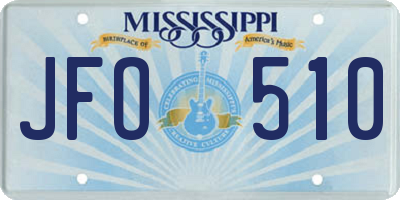 MS license plate JFO510