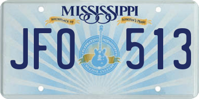 MS license plate JFO513