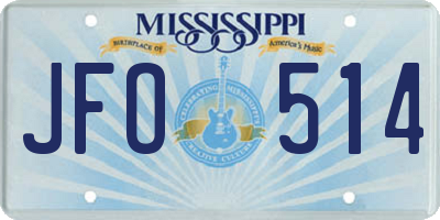 MS license plate JFO514
