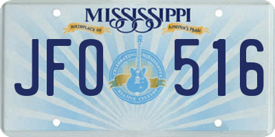 MS license plate JFO516