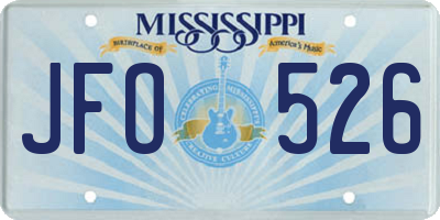 MS license plate JFO526