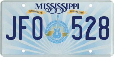 MS license plate JFO528