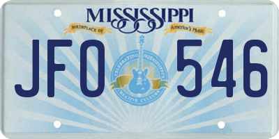 MS license plate JFO546