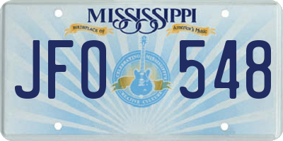 MS license plate JFO548
