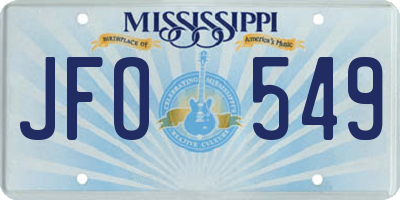 MS license plate JFO549