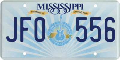 MS license plate JFO556